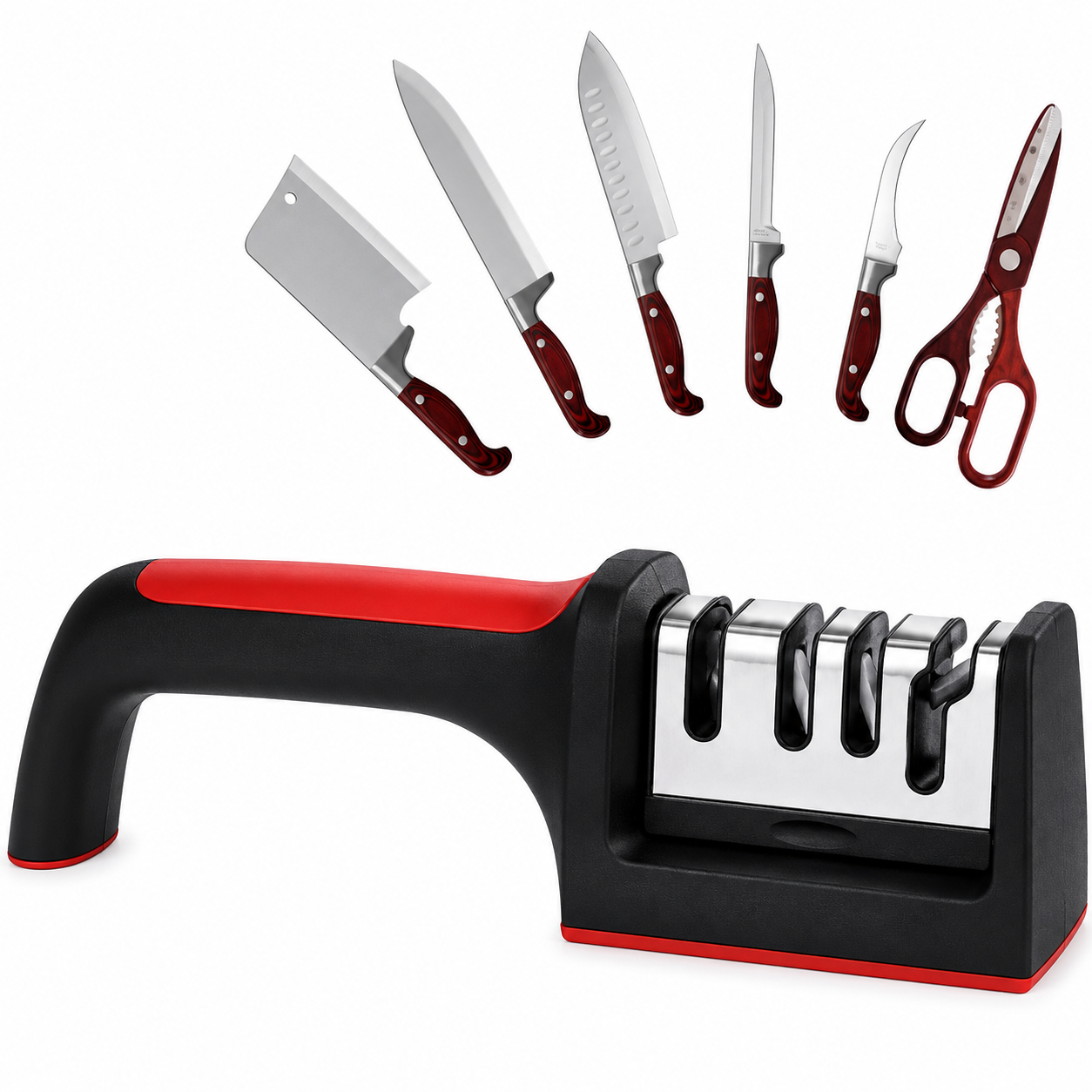 Aiguiseur de Couteaux Professionnel 3-en-1