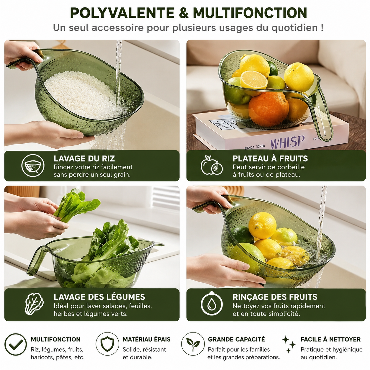 PASSOIRE DE LAVAGE MULTIFONCTION