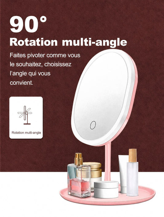 Mirroir LED Make-up Zilio – Lumière Naturelle, Toucher Doux, Maquillage Parfait