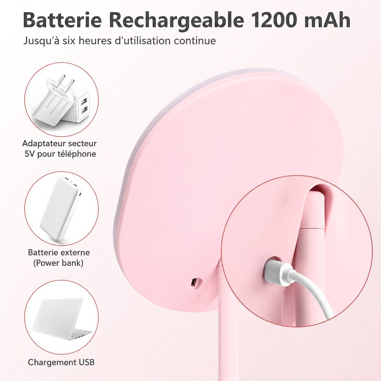 Mirroir LED Make-up Zilio – Lumière Naturelle, Toucher Doux, Maquillage Parfait