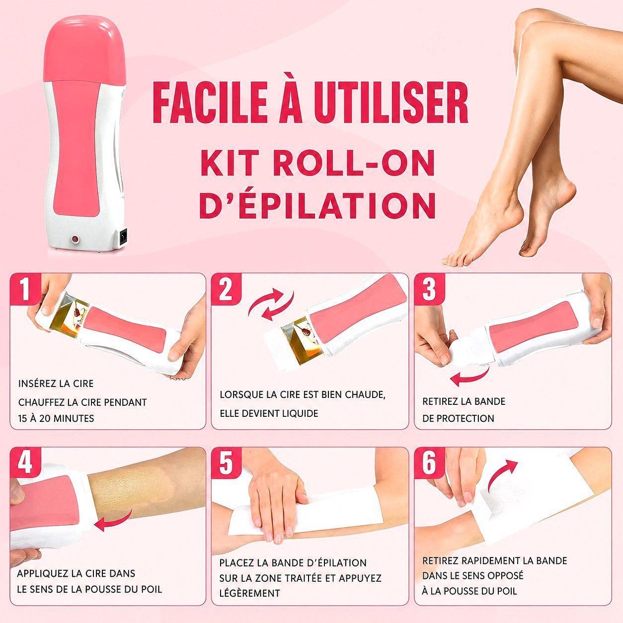 Chauffe-Cire Dépilatoire – Épilation Facile &amp; Peau Douce à Domicile ✨