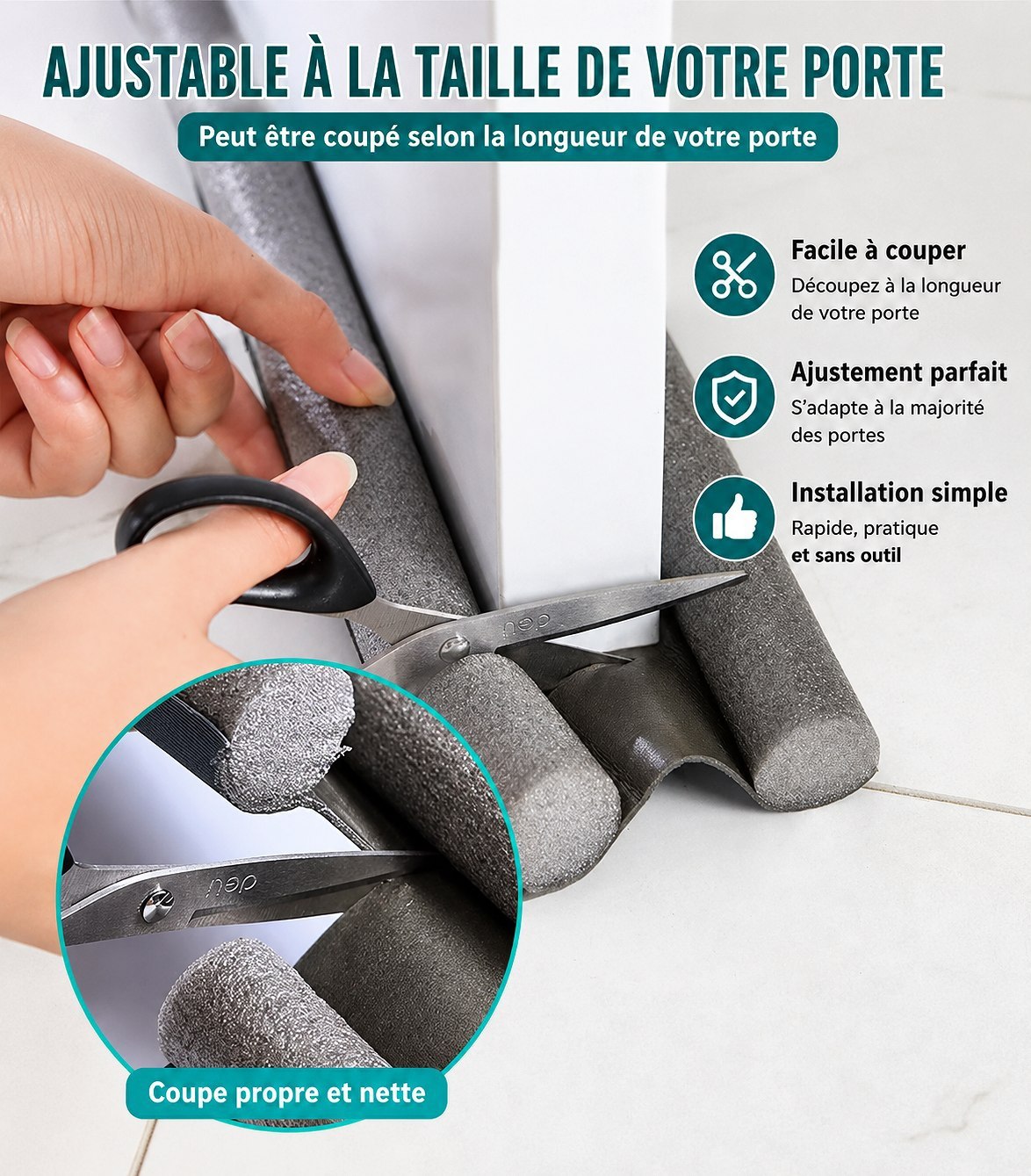 Tapis Stop-Insectes – Bloque Cafards, Poussière et Courants d'Air en 1 Minute