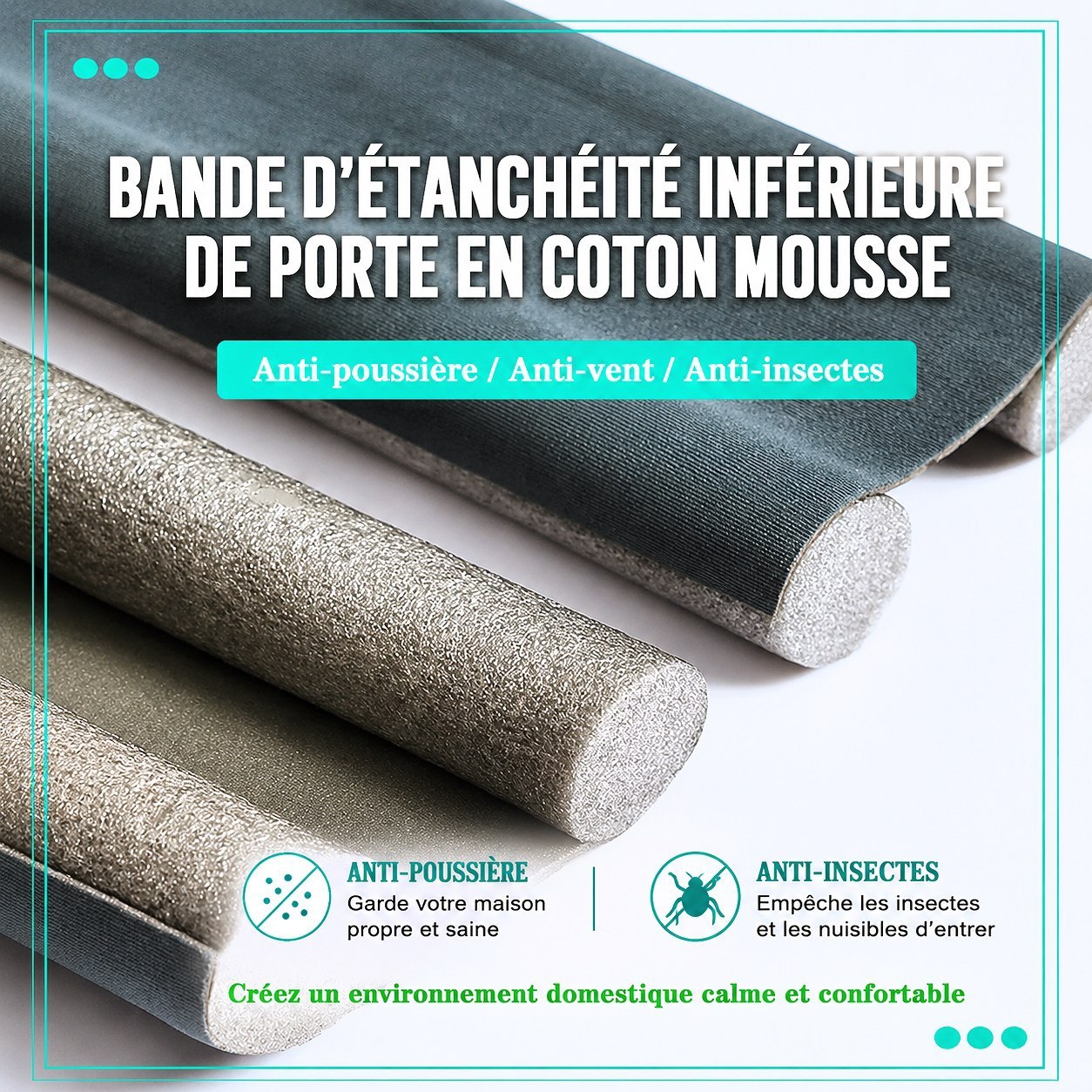 Tapis Stop-Insectes – Bloque Cafards, Poussière et Courants d'Air en 1 Minute