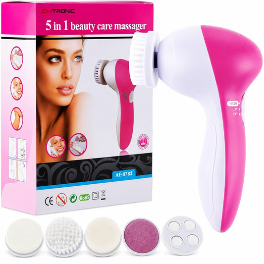 Brosse Nettoyante Visage 5-en-1 – Spa Facial à Domicile &amp; Peau Éclatante