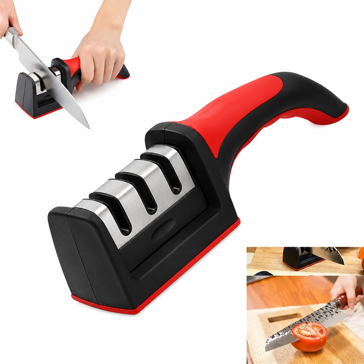 Aiguiseur de Couteaux Professionnel 3-en-1