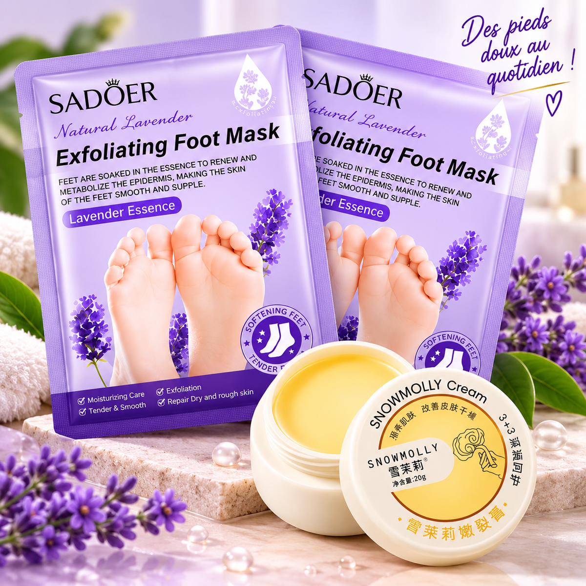 💜 Pack Pieds Doux – Exfoliation + Hydratation ⭐