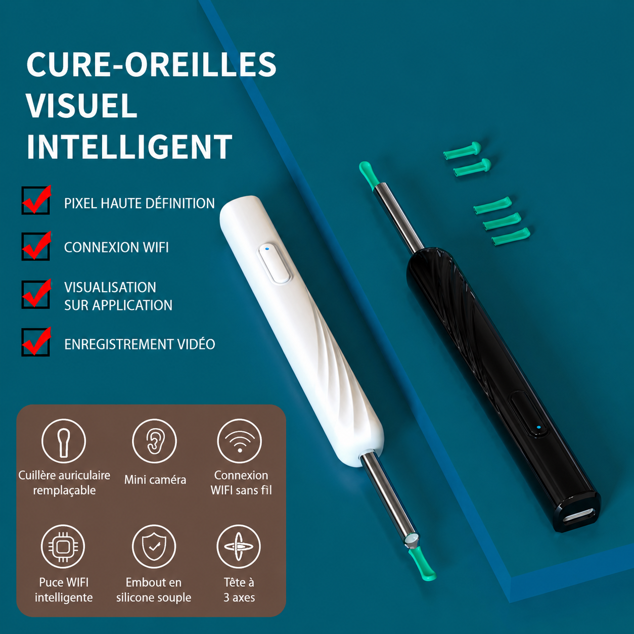 🎥 Caméra Nettoyage Oreilles HD WiFi