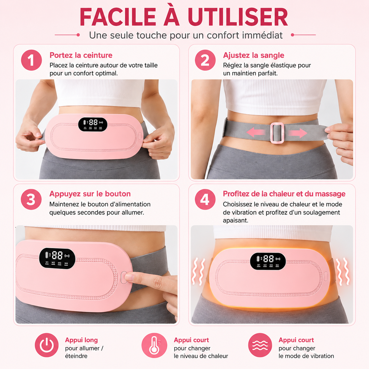 Ceinture Chauffante Anti-Douleurs Menstruelles