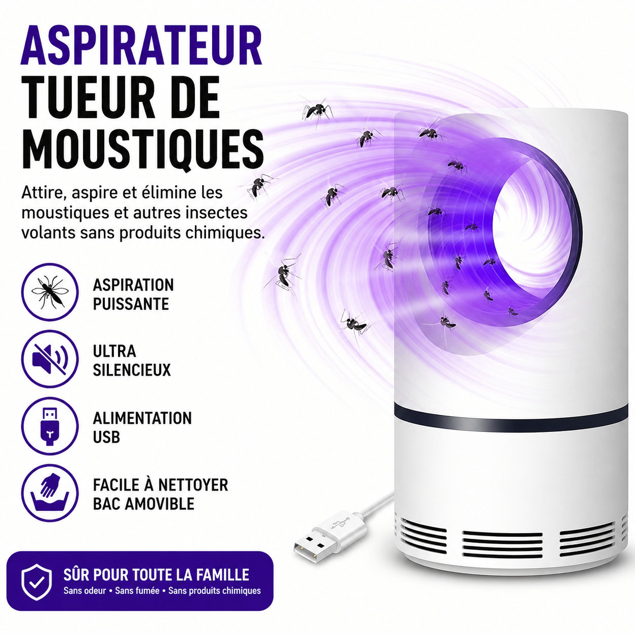 ASPIRATEUR TUEUR DE MOUSTIQUES