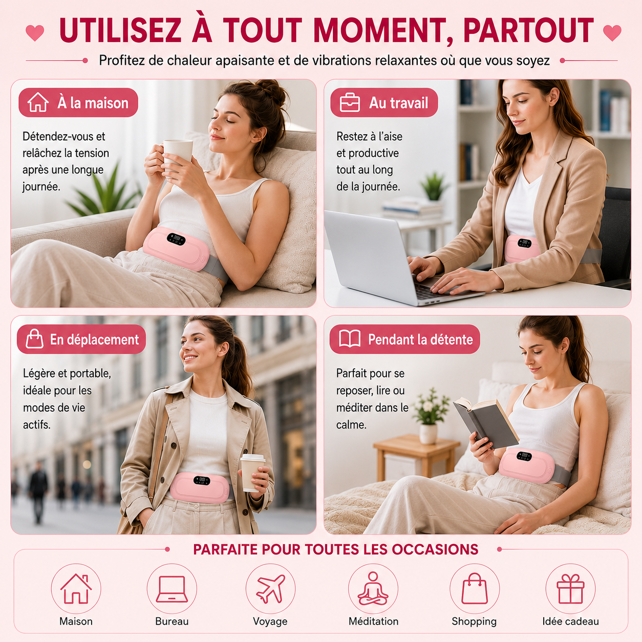 Ceinture Chauffante Anti-Douleurs Menstruelles