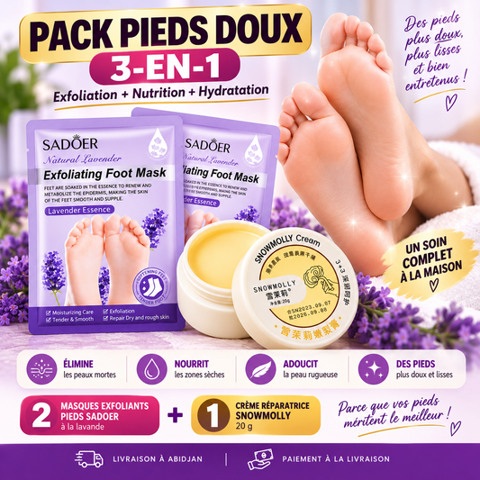 💜 Pack Pieds Doux – Exfoliation + Hydratation ⭐