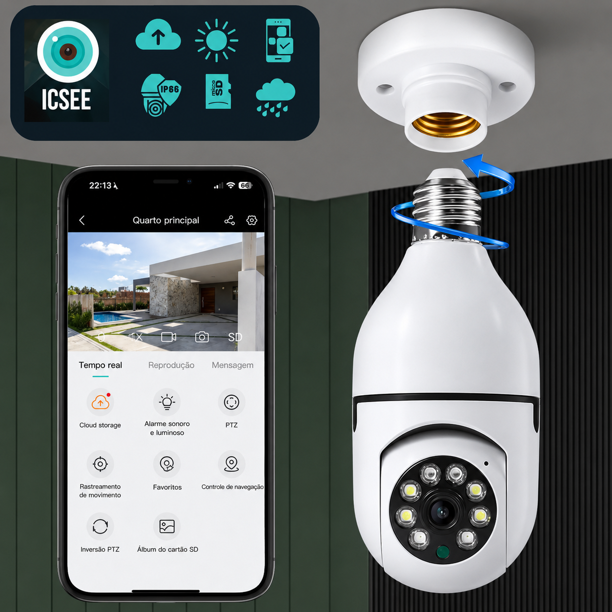 📹 Caméra Ampoule WiFi 360° – Surveillez votre maison depuis votre téléphone
