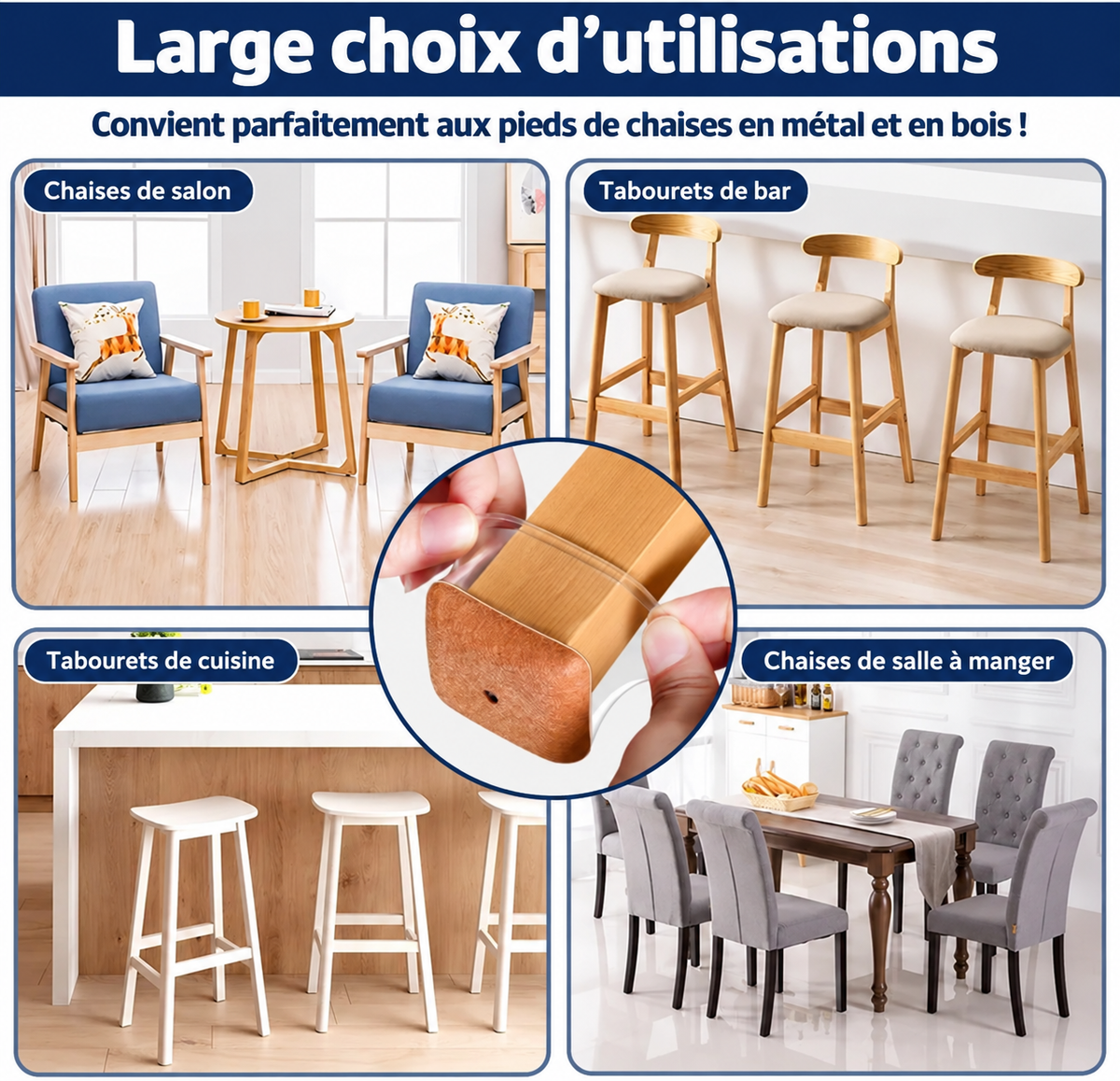 Protège Pieds de Chaise en Silicone
