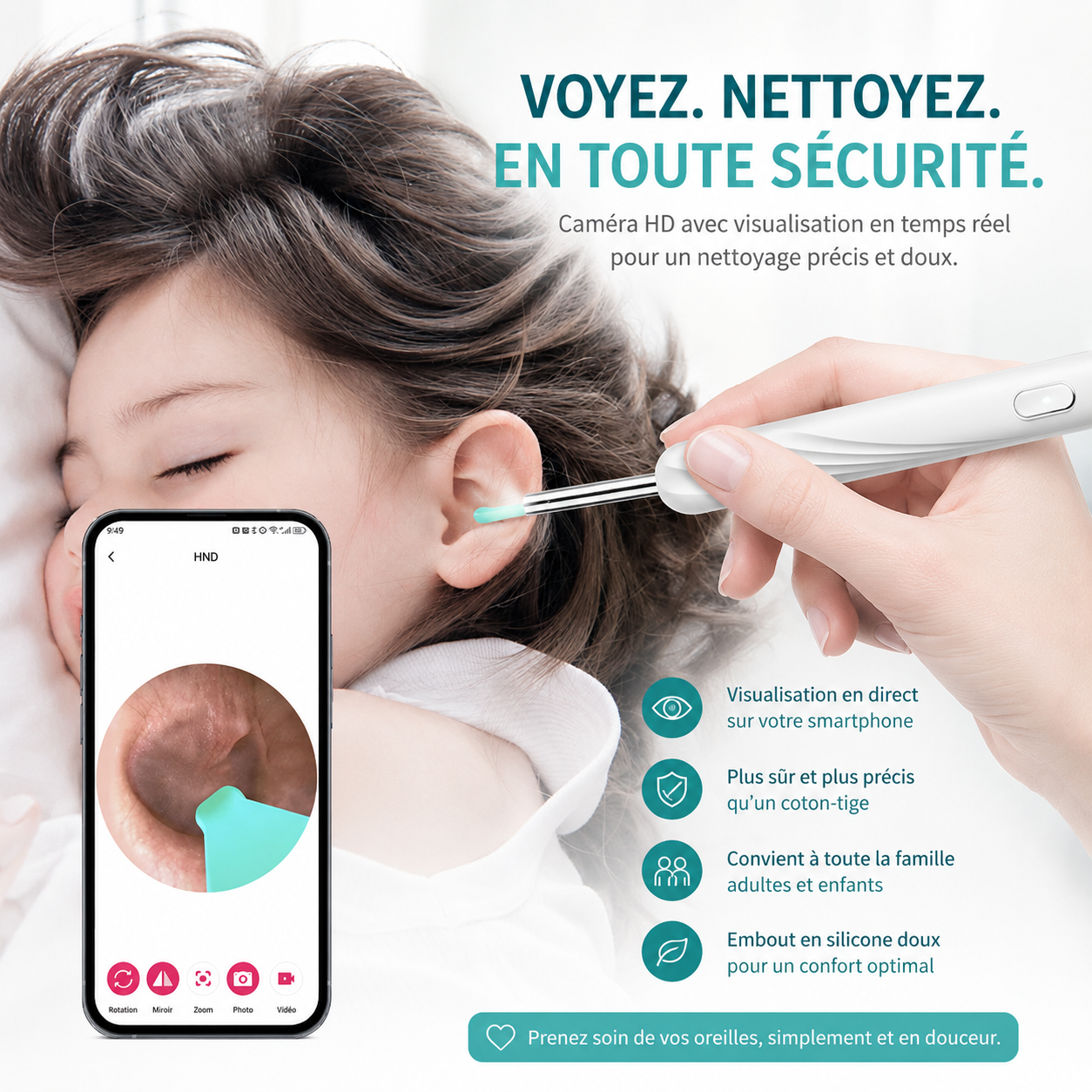🎥 Caméra Nettoyage Oreilles HD WiFi