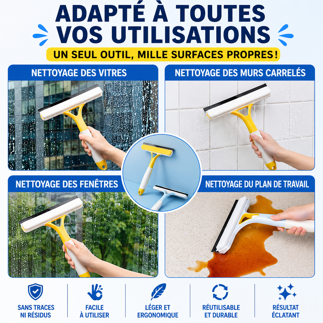 ✨ Nettoyeur Vitres 3 en 1
