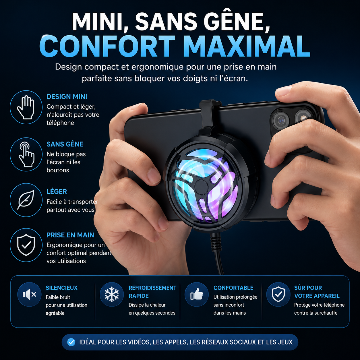 ❄️ Refroidisseur Intelligent pour Smartphone
