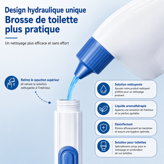 Brosse de Toilette 2-en-1 à Réservoir Intégré